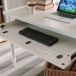 Leick Home Cottage White Turned leg Laptop Desk with Center Drawer, White