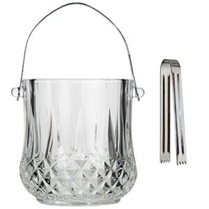 lily's home glass ice bucket with handle and ss tongs, this beautiful piece is ideal for entertaining and every day use