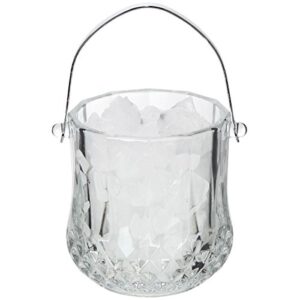 Lily's Home Glass Ice Bucket with Handle and SS Tongs, This Beautiful Piece is Ideal for Entertaining and Every Day Use