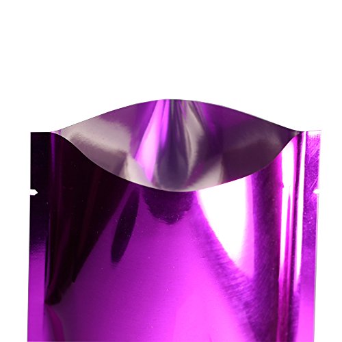 100x Premium Purple/Rose Mylar Foil Open Top Bags (4cm x 6cm)