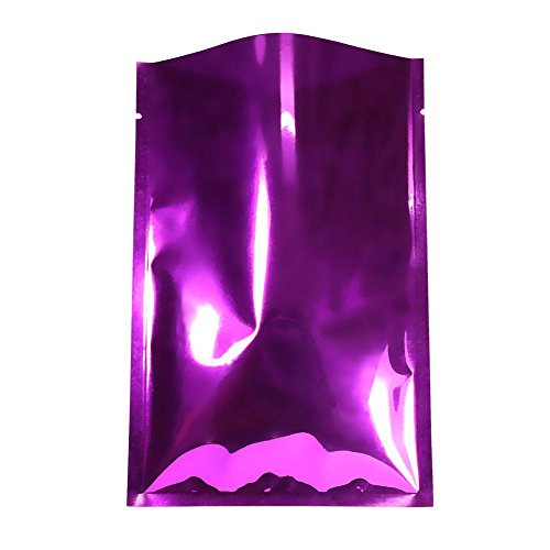 100x Premium Purple/Rose Mylar Foil Open Top Bags (4cm x 6cm)