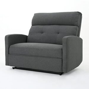 christopher knight home halima fabric 2-seater recliner, charcoal
