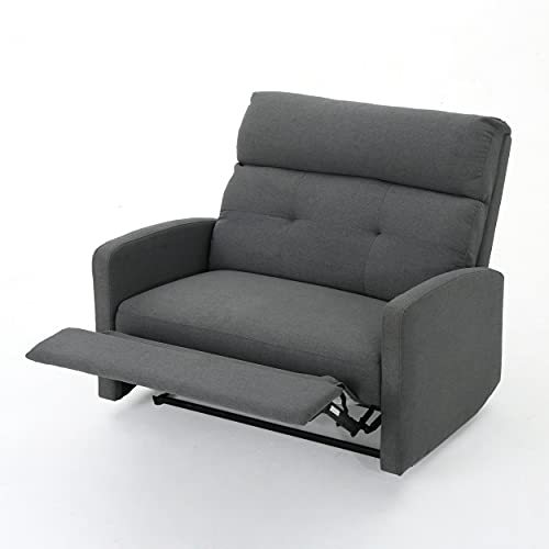 Christopher Knight Home Halima Fabric 2-Seater Recliner, Charcoal