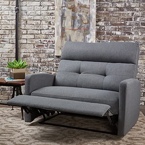 Christopher Knight Home Halima Fabric 2-Seater Recliner, Charcoal