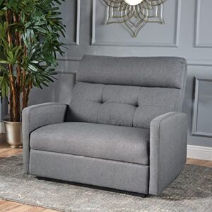 Christopher Knight Home Halima Fabric 2-Seater Recliner, Charcoal
