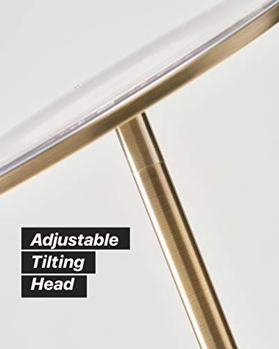 Brightech Sky LED Floor lamp for Living Rooms & Offices -Torchiere Super Bright , Dimmable, Tall Standing Lamp for Bedroom Reading - Gold Brass