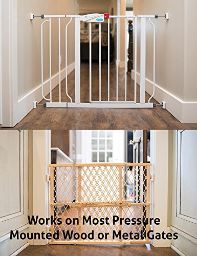 Wall Nanny Mini - Smallest Baby Gate Wall Protector (Made in USA) Protect Walls & Doorways from Pet Gates & Dog Gate Spindles - Child Pressure Mounted Baby Gate for Stairs Wall Cup (White) 4 Pack