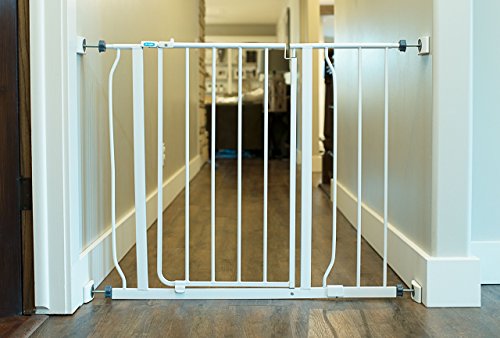 Wall Nanny Mini - Smallest Baby Gate Wall Protector (Made in USA) Protect Walls & Doorways from Pet Gates & Dog Gate Spindles - Child Pressure Mounted Baby Gate for Stairs Wall Cup (White) 4 Pack