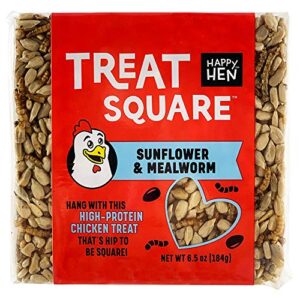 happy hen treats square mealworm & sunflower treat, 6.5 oz