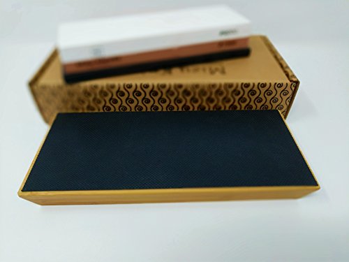 Mizu 1000 / 6000 Grit Premium Whetstone Knife Sharpening Stone Set, Ideal Sharpener for All Blades, Japanese Style Waterstone with Non Slip Bamboo Base, Includes Angle Guide & Instructions