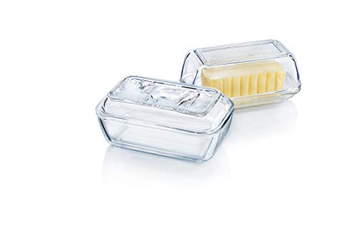 Luminarc Cow Butter Dish, Set of 1, Lid, 1, Clear