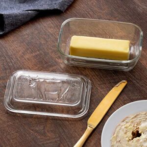 Luminarc Cow Butter Dish, Set of 1, Lid, 1, Clear