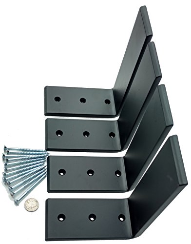 Heavy Duty Black Steel 6" x 8" Countertop Support Brackets