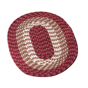 collections etc versatile alpine braided accent rug with 3-tone coloring for any room, burgundy, 20" x 30"