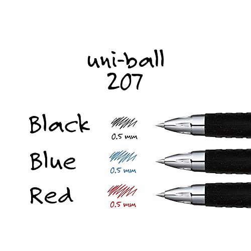 uni-ball 61257 Signo Gel 207 Roller Ball Retractable Gel Pen Red Ink Micro Fine Dozen