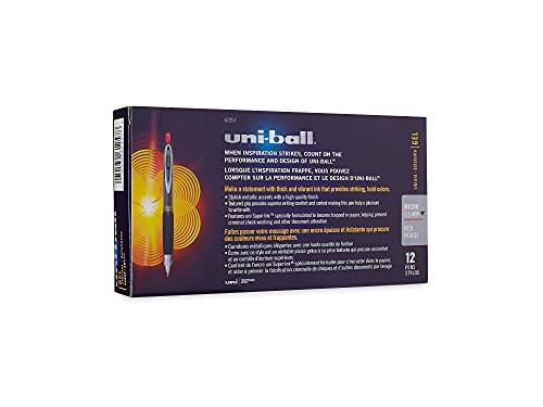 uni-ball 61257 Signo Gel 207 Roller Ball Retractable Gel Pen Red Ink Micro Fine Dozen