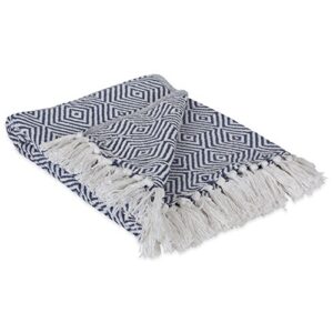 dii diamond throw collection woven cotton, 50x60, french blue