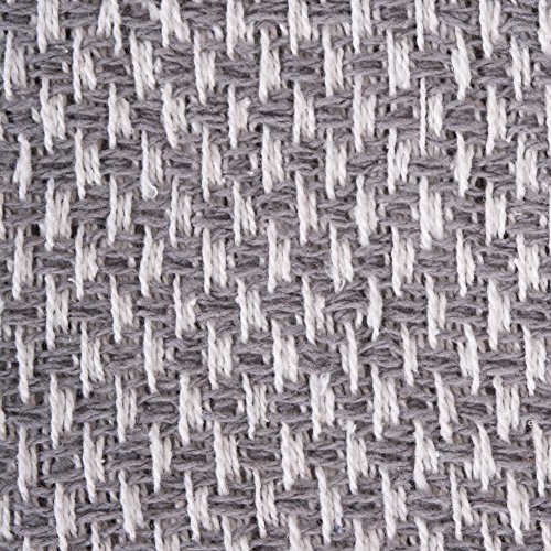 DII 100% Cotton Basket Weave Throw for Indoor/Outdoor Use Camping Bbq's Beaches Everyday Blanket, 50 x 60, Woven Stripe