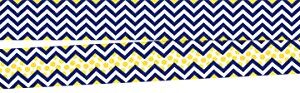 Barker Creek Double-Sided Border 2-Pack, Navy & Yellow Chevron, Decorate Galore with 70' of Border, Coordinating Designs Printed On Both Sides for Twice The Value, 3" x 70' (3694)