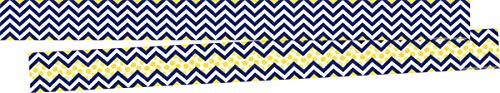 Barker Creek Double-Sided Border 2-Pack, Navy & Yellow Chevron, Decorate Galore with 70' of Border, Coordinating Designs Printed On Both Sides for Twice The Value, 3" x 70' (3694)