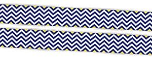 Barker Creek Double-Sided Border 2-Pack, Navy & Yellow Chevron, Decorate Galore with 70' of Border, Coordinating Designs Printed On Both Sides for Twice The Value, 3" x 70' (3694)