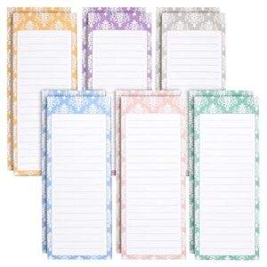 juvale 12 pack magnetic notepads for refrigerator, grocery, shopping to do lists, 6 colors (3.5 x 9 in)