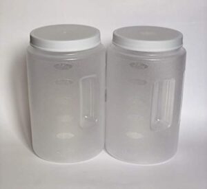 plastic food canister, clear with white lid -3qt .75 gallon, bpa free, kitchen food storage and organizing container (2 pack)