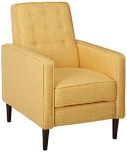 christopher knight home mason mid-century modern tuft back recliner (qty of 1, fabric/muted yellow).