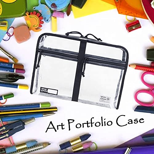 Rough Enough Clear Document Bag Plastic File Folder Pouch Organizer Art Portfolio Case Small for A4 Paper Notebook School Supplies for Teachers