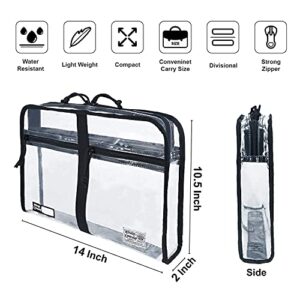 Rough Enough Clear Document Bag Plastic File Folder Pouch Organizer Art Portfolio Case Small for A4 Paper Notebook School Supplies for Teachers