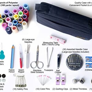 VelloStar Sewing Kit for Adults - Over 100 Sewing Supplies and Accessories - Needle and Thread Kit for Sewing - Hand Sewing Kit Basic for Small Fixes - Sewing Kit for Beginners for Travel Emergency