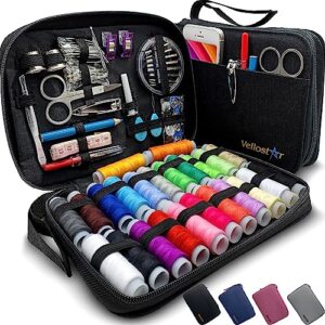 vellostar sewing kit for adults - over 100 sewing supplies and accessories - needle and thread kit for sewing - hand sewing kit basic for small fixes - sewing kit for beginners for travel emergency