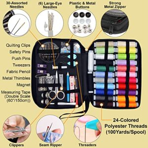 VelloStar Sewing Kit for Adults - Over 100 Sewing Supplies and Accessories - Needle and Thread Kit for Sewing - Hand Sewing Kit Basic for Small Fixes - Sewing Kit for Beginners for Travel Emergency