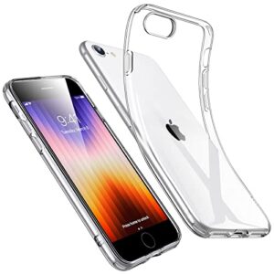 esr essential zero designed for iphone se 2020 case, iphone 8 case, iphone 7 case, [yellowing-resistant tpu] [1.1 mm thick back case] [shock-absorbing air-guard corners] flexible silicone case, clear