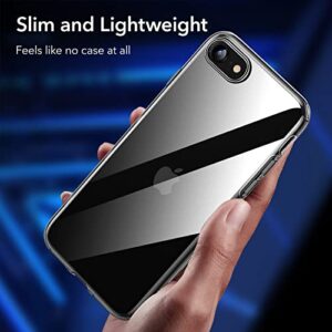 ESR Essential Zero Designed for iPhone SE 2020 Case, iPhone 8 Case, iPhone 7 Case, [Yellowing-Resistant TPU] [1.1 mm Thick Back Case] [Shock-Absorbing Air-Guard Corners] Flexible Silicone Case, Clear