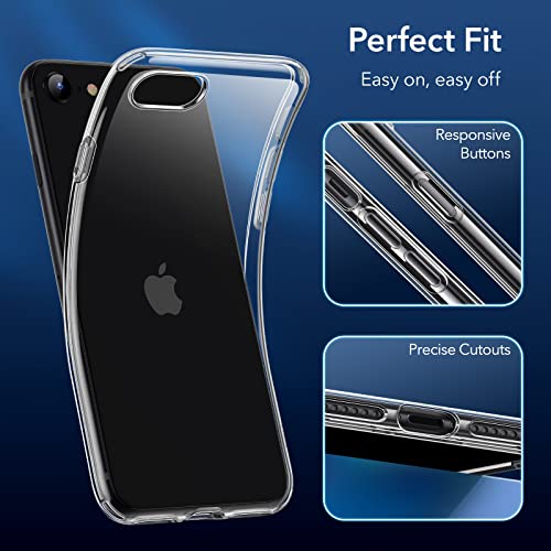 ESR Essential Zero Designed for iPhone SE 2020 Case, iPhone 8 Case, iPhone 7 Case, [Yellowing-Resistant TPU] [1.1 mm Thick Back Case] [Shock-Absorbing Air-Guard Corners] Flexible Silicone Case, Clear