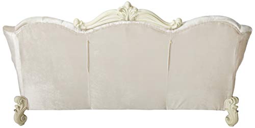 ACME Versailles Sofa w/5 Pillows - 52105 - Ivory Velvet & Bone White