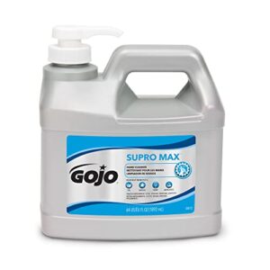gojo supro max hand cleaner, 1/2 gallon heavy duty hand cleaner pump bottles (pack of 1) – 0972-04