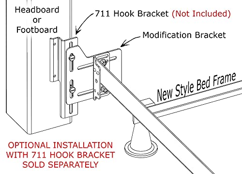 Ronin Factory Bed Frame Brackets Adapter for Headboard Extra Heavy Duty, Set of 2 Brackets with Hardware Modification Plate