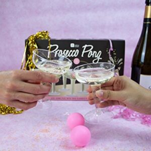 Talking Tables Prosecco Adult Drinking Includes Glasses & Ping Pong Balls | Games for Bachelorette Party, Girls Night, Birthday, Bridal Shower, NYE, Cham, 12 Glasses