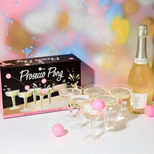 Talking Tables Prosecco Adult Drinking Includes Glasses & Ping Pong Balls | Games for Bachelorette Party, Girls Night, Birthday, Bridal Shower, NYE, Cham, 12 Glasses