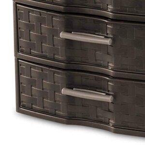 Sterilite Medium Weave Craft Office Supplies 3 Drawer Storage Organizer (4 Pack)