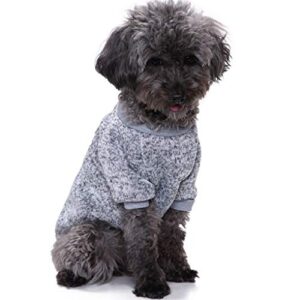 chborless pet dog classic knitwear sweater warm winter puppy pet coat soft sweater clothing for small dogs (m, grey)