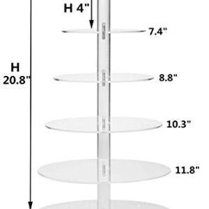 Cupcake Stand, 6 Tier Large Cupcake Tower Display, Round Cupcake Holder, Acrylic Dessert Stand, Pastry Display Tree for Party, Wedding, Baby Shower.