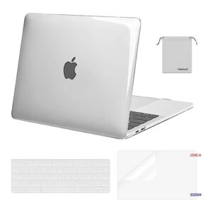 mosiso compatible with macbook pro 13 inch case m2 2023, 2022, 2021-2016 a2338 m1 a2251 a2289 a2159 a1989 a1708 a1706, plastic hard shell&keyboard cover&screen protector&storage bag, crystal clear