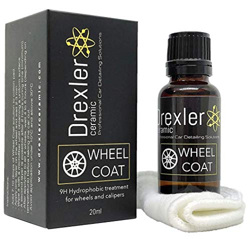 Drexler Ceramic Wheel Coat Coating 20ml 9H Professional Grade Hydrophobic Protection High Gloss Finish Water and Dirt Repellent for All Types of Wheels - Matte Rims