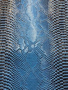 new creations fabric & foam inc, royal blue 53/54" wide snake fake leather upholstery, 3-d viper snake skin texture faux leather pvc vinyl fabric by the yard.