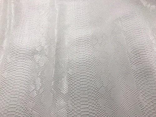 New Creations Fabric & Foam Inc, 54" Wide Faux Viper Snake Skin Vinyl-Faux Leather-3D Scales Fabric by The Yard, White