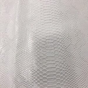 New Creations Fabric & Foam Inc, 54" Wide Faux Viper Snake Skin Vinyl-Faux Leather-3D Scales Fabric by The Yard, White