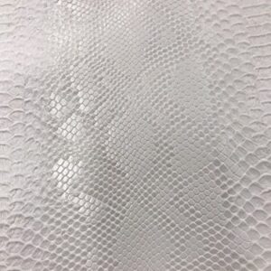 New Creations Fabric & Foam Inc, 54" Wide Faux Viper Snake Skin Vinyl-Faux Leather-3D Scales Fabric by The Yard, White